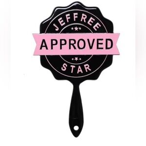 JEFFREE STAR APPROVED black and pink hand held mirror NEW IN BOX